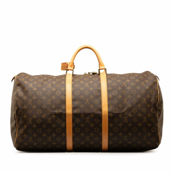 Brown LV Monogram Keepall 60 Travel Bag - Image 3