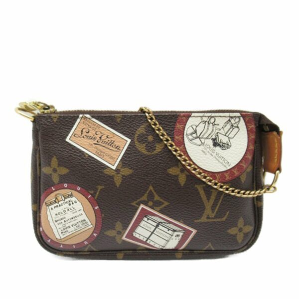 Brown LV Monogram Patch Mini Pochette Accessoires Shoulder Bag