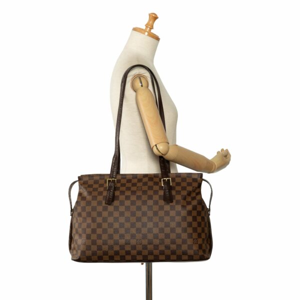 Brown LV Damier Ebene Chelsea Shoulder Bag - Image 10