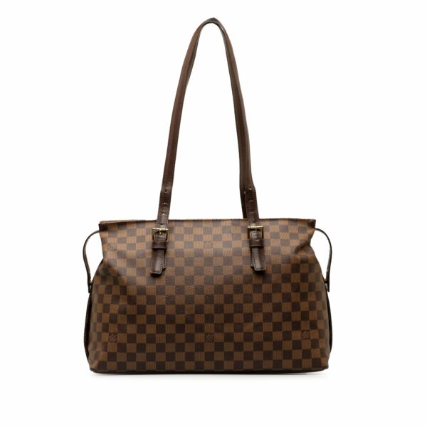 Brown LV Damier Ebene Chelsea Shoulder Bag - Image 3