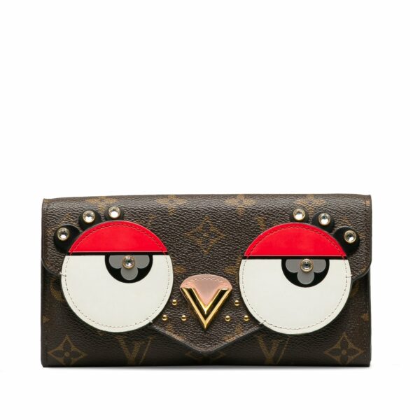 Brown LV Monogram Valentines Bird Sarah Wallet