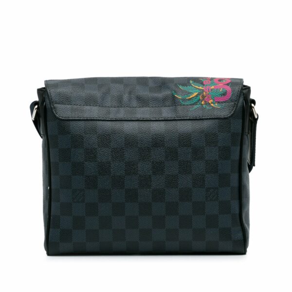 Black LV Damier Cobalt Jungle District Messenger PM Crossbody Bag - Image 4