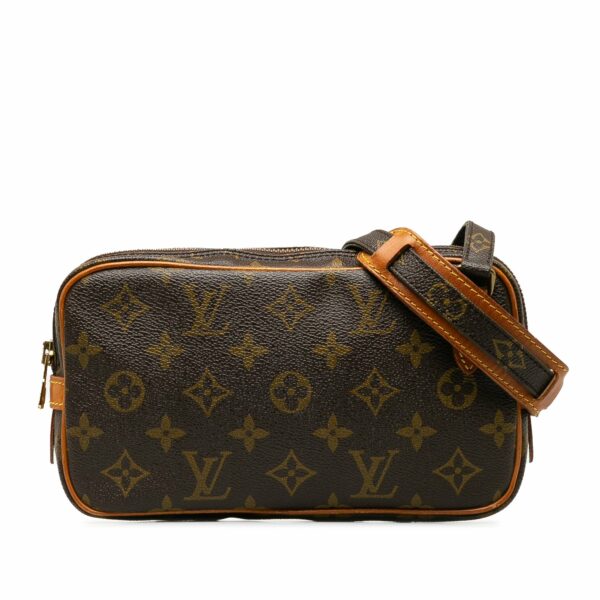 Brown LV Monogram Pochette Marly Bandouliere Crossbody Bag