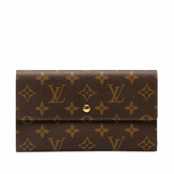 Brown LV Monogram Porte Tresor International Long Wallets