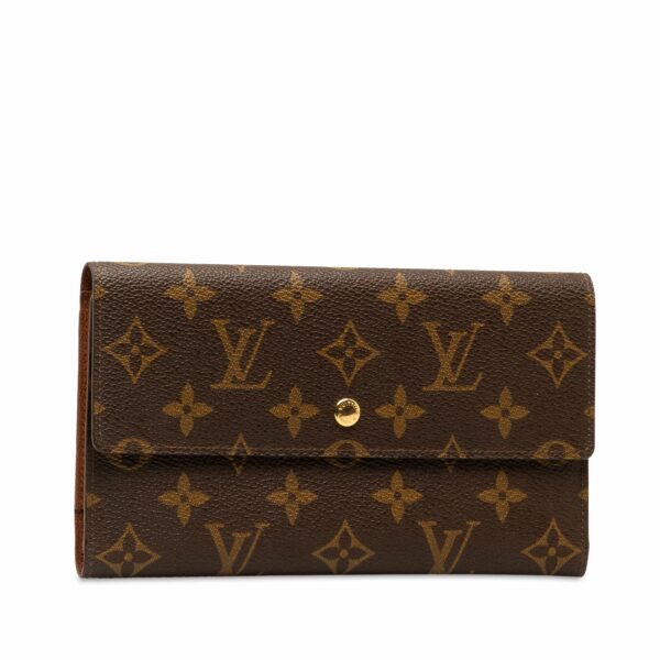 Brown LV Monogram Porte Tresor International Long Wallets - Image 2