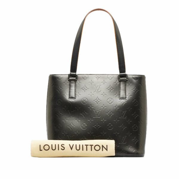 Black LV Monogram Mat Stockton Tote Bag - Image 9