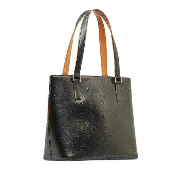 Black LV Monogram Mat Stockton Tote Bag