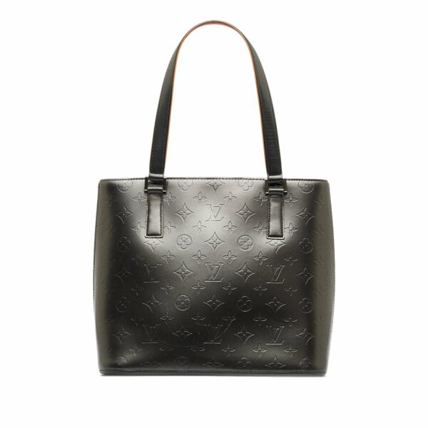 Black LV Monogram Mat Stockton Tote Bag - Image 2