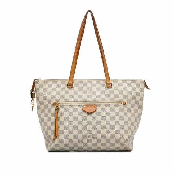 White LV Damier Azur Iena MM Tote Bag