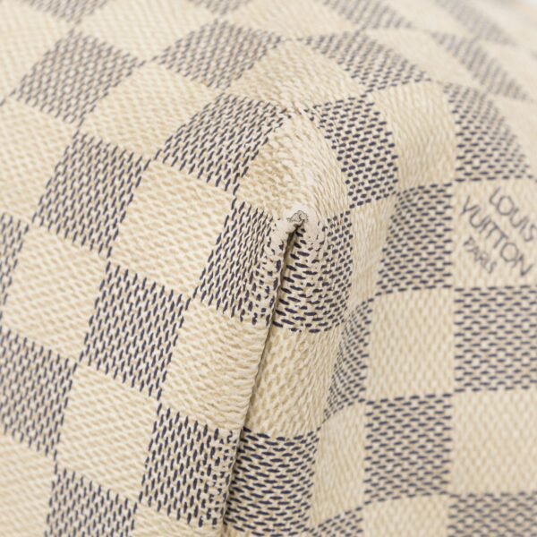 White LV Damier Azur Iena MM Tote Bag - Image 14