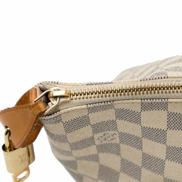 White LV Damier Azur Iena MM Tote Bag - Image 17