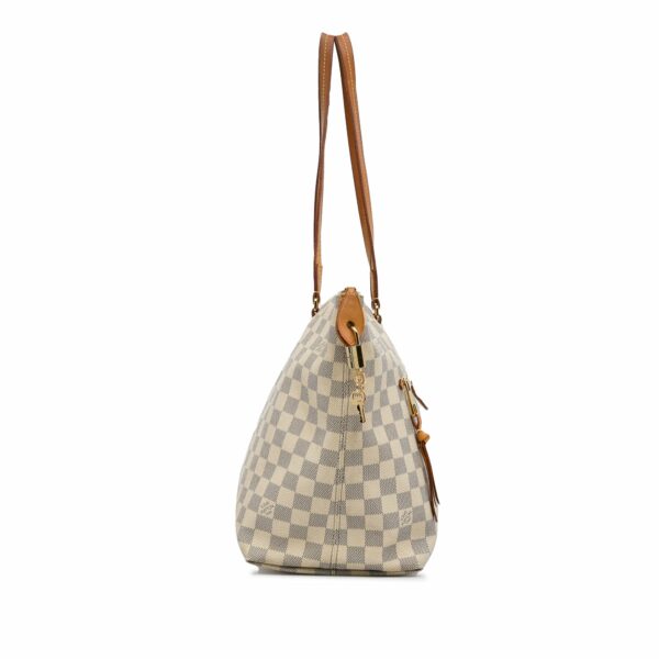 White LV Damier Azur Iena MM Tote Bag - Image 3