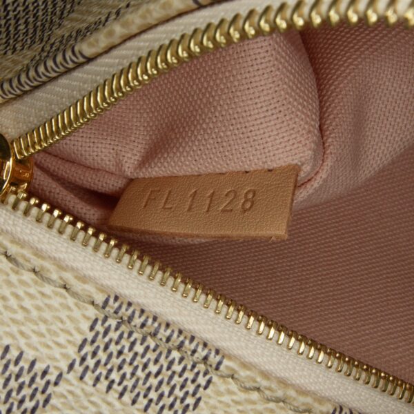 White LV Damier Azur Iena MM Tote Bag - Image 9