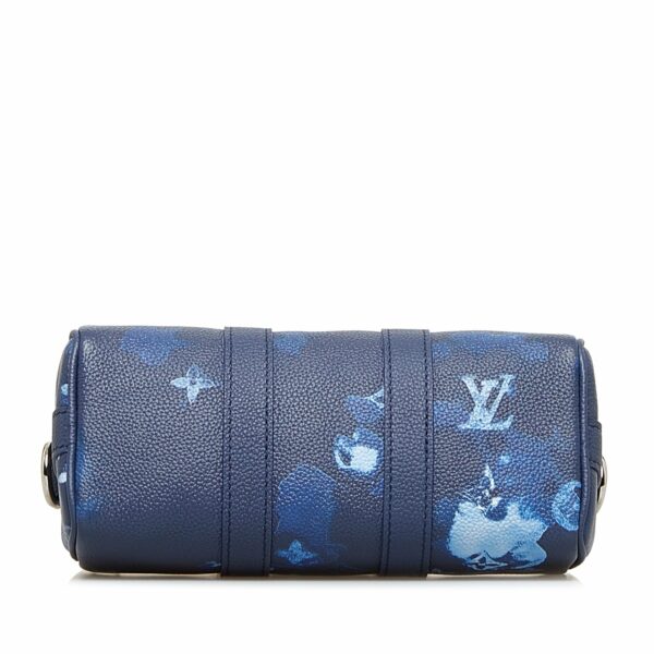 Blue LV Monogram Ink Watercolor Keepall XS Satchel - Image 4