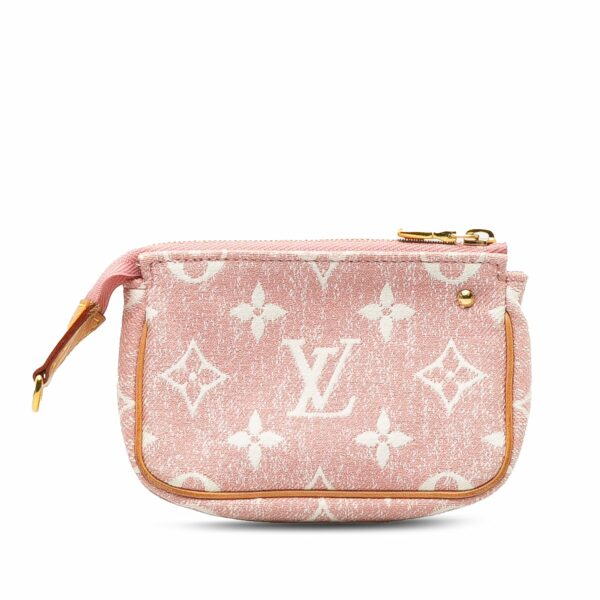 Pink LV Micro Monogram Jacquard Denim Pochette Accessoires Pouch - Image 3