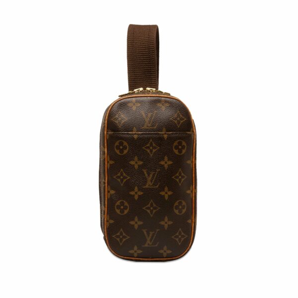 Brown LV Monogram Pochette Gange Crossbody Bag