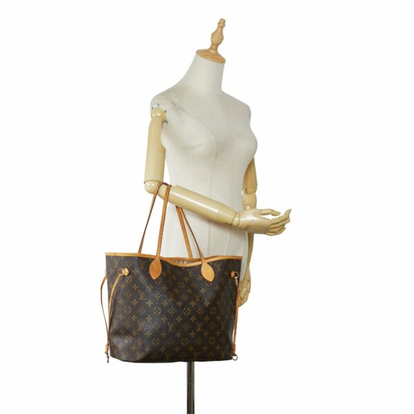 Brown LV Monogram Neverfull MM Tote Bag - Image 10