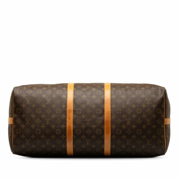 Brown LV Monogram Keepall Bandouliere 60 Travel Bag - Image 4