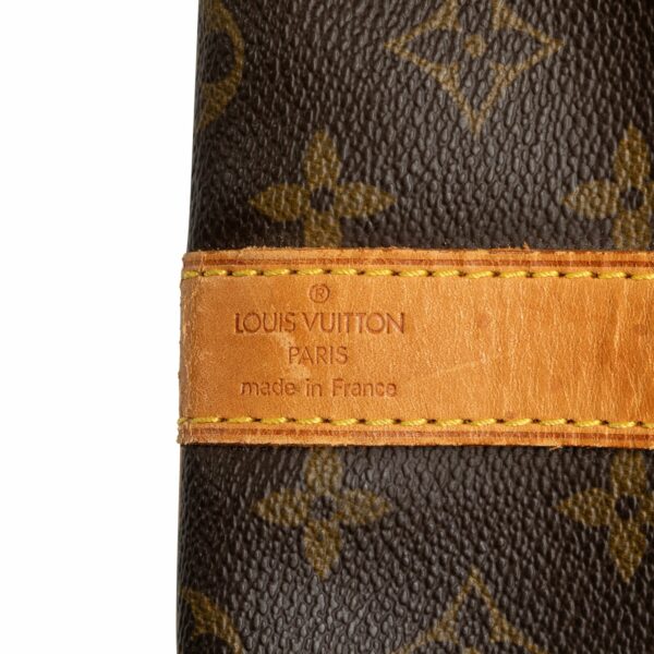 Brown LV Monogram Keepall Bandouliere 60 Travel Bag - Image 6