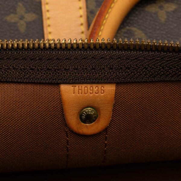 Brown LV Monogram Keepall Bandouliere 60 Travel Bag - Image 7