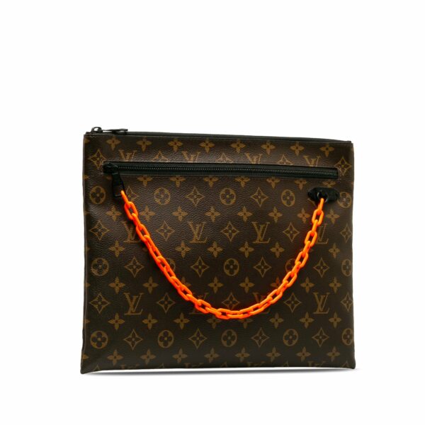 Brown LV Monogram Solar Ray A4 Pochette Clutch Bag - Image 2