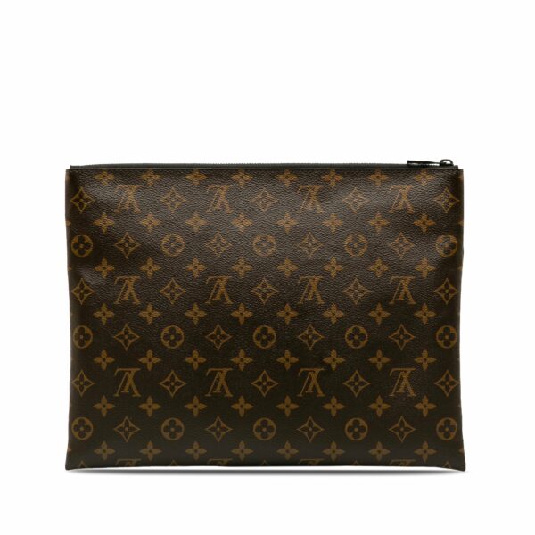 Brown LV Monogram Solar Ray A4 Pochette Clutch Bag - Image 3