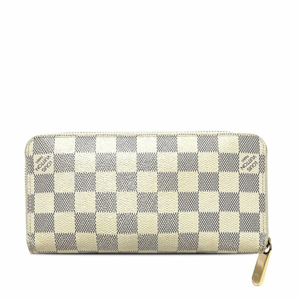 White LV Damier Azur Zippy Wallet