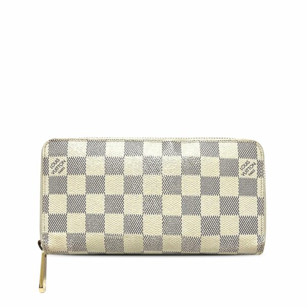 White LV Damier Azur Zippy Wallet - Image 2