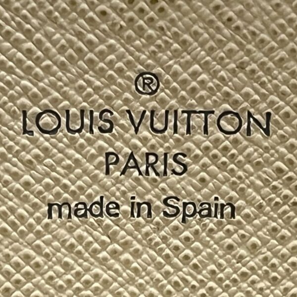 White LV Damier Azur Zippy Wallet - Image 5