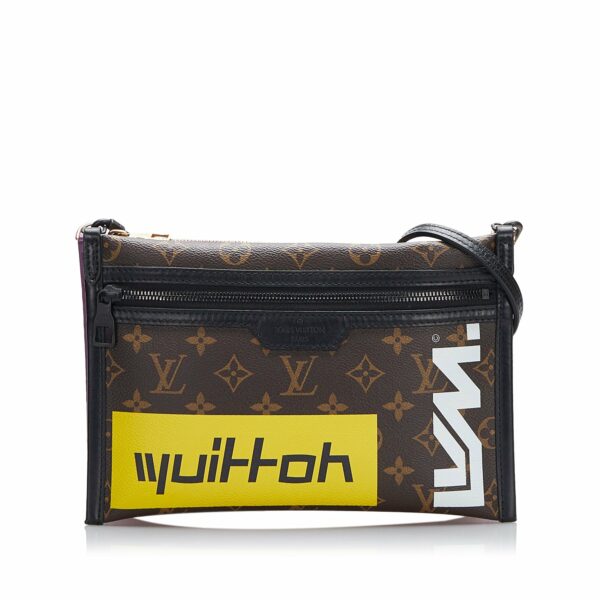 Brown LV Monogram Double Flat Messenger