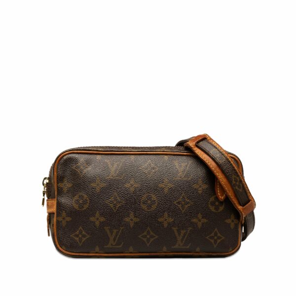 Brown LV Monogram Pochette Marly Bandouliere Crossbody Bag