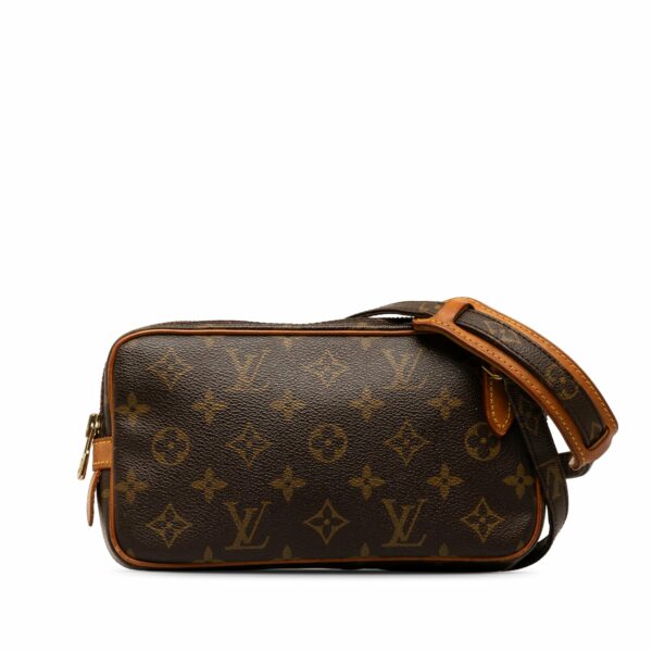 Brown LV Monogram Pochette Marly Bandouliere Crossbody Bag