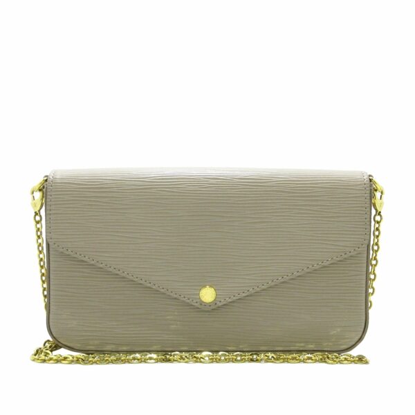 Gray LV Epi Pochette Felicie Crossbody Bag