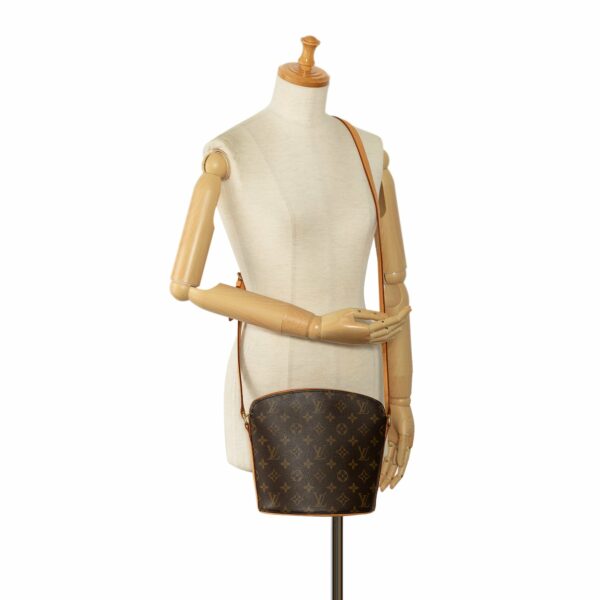 Brown LV Monogram Drouot Crossbody Bag - Image 11