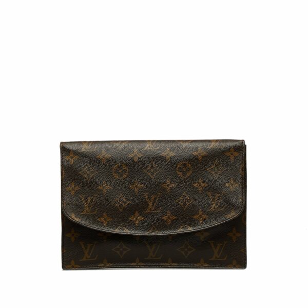 Brown LV Monogram Pochette Rabat 23 Clutch Bag