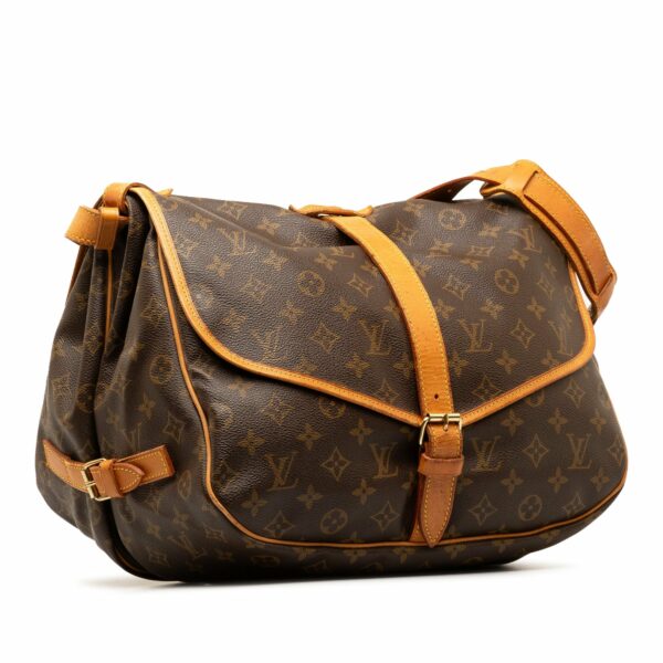 Brown LV Monogram Saumur 35 Crossbody Bag - Image 2