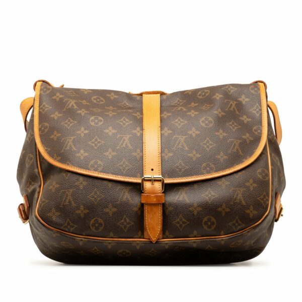 Brown LV Monogram Saumur 35 Crossbody Bag - Image 3