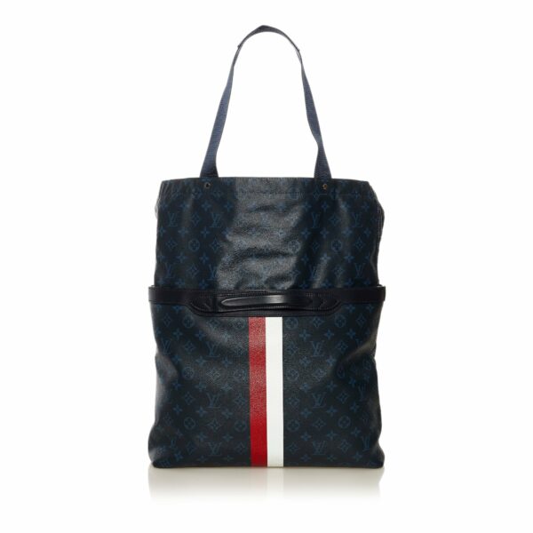 Black LV Monogram Cobalt Stripe Ultralight Bag - Image 3