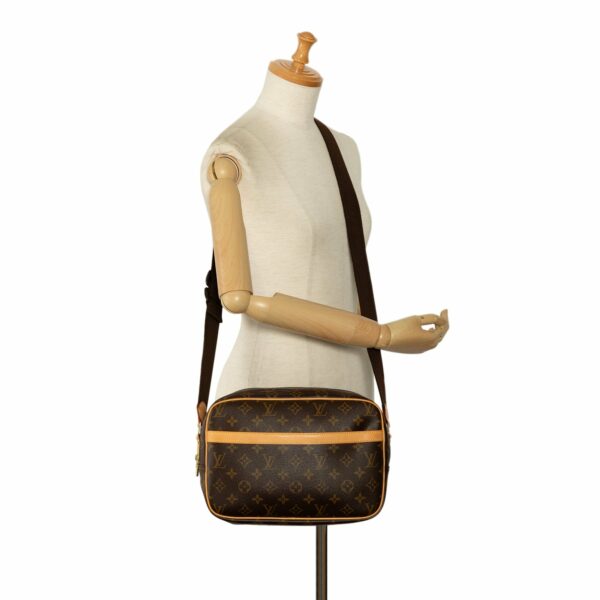 Brown LV Monogram Reporter PM Crossbody Bag - Image 11