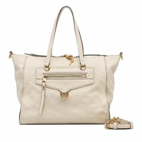 White LV Monogram Empreinte Lumineuse PM Satchel - Image 14