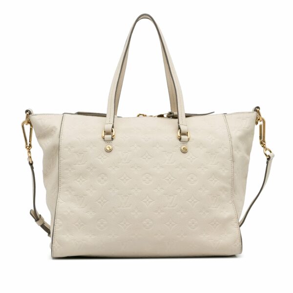 White LV Monogram Empreinte Lumineuse PM Satchel - Image 3