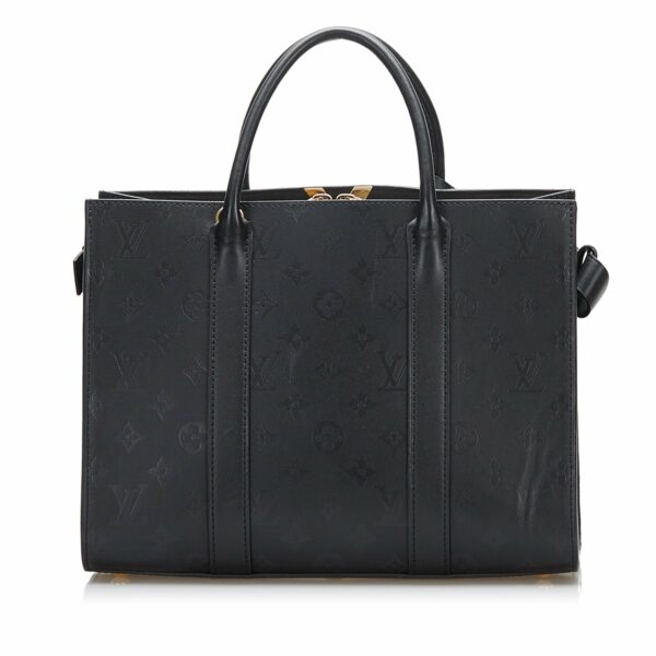 Black LV Monogram Very Tote MM Satchel - Image 3