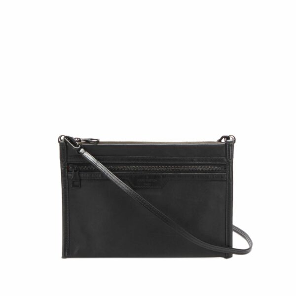 Black LV Monogram Shadow Double Flat Messenger - Image 10