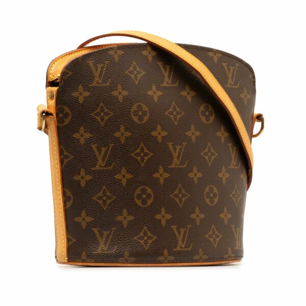 Brown LV Monogram Drouot Crossbody Bag - Image 2