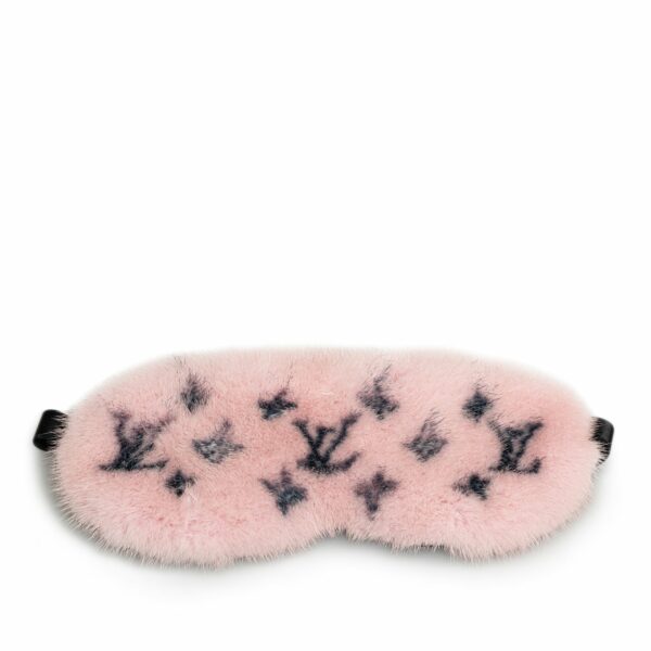 Pink LV Monogram Mink Eye Mask