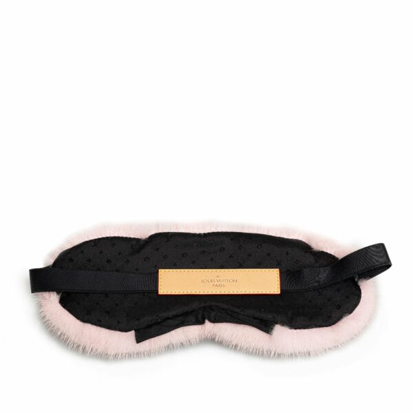 Pink LV Monogram Mink Eye Mask - Image 2