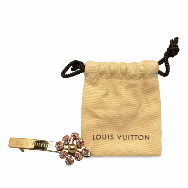 Gold LV Rhinestone 1001 Nuits Barette - Image 4