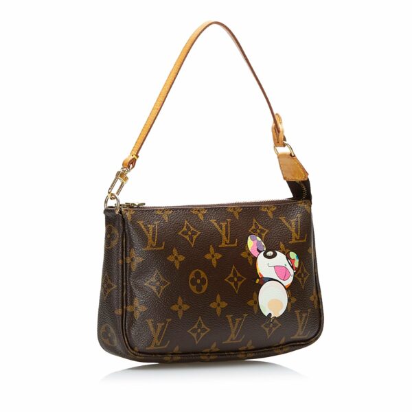 Brown LV Monogram Pochette Accessoires Takashi Murakami Panda Baguette - Image 2