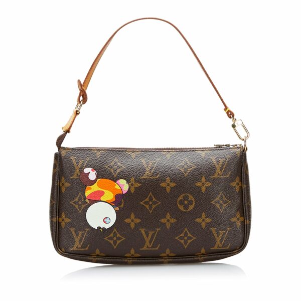 Brown LV Monogram Pochette Accessoires Takashi Murakami Panda Baguette - Image 3