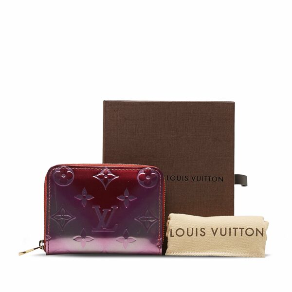 Red LV Metallic Vernis Degrade Zippy Coin Pouch - Image 11